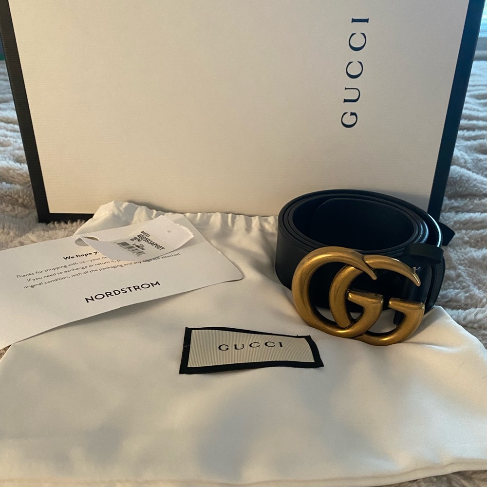 Authentic Gucci 85mm belt black
